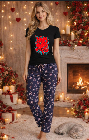 Valentine's Day - Set pijamale femei bumbac Colectia Valentine's Day, Dragobete