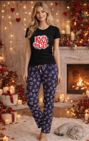 Valentine's Day - Set pijamale femei bumbac Colectia Valentine's Day, Dragobete