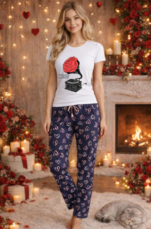 Valentine's Day - Set pijamale femei bumbac Colectia Valentine's Day, Dragobete