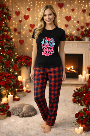 Pijamale dama - Set pijamale femei bumbac Colectia Valentine's Day, Dragobete