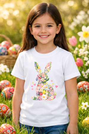 Tricouri pt copii - Tricou copii Paste fericit - tricou unisex din bumbac 100%, colectia Pasti, cu iepurasi Easter bunny pentru fete sau baieti