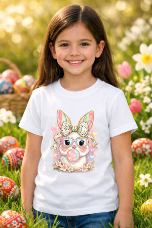 Tricouri pt copii - Tricou copii Paste fericit - tricou unisex din bumbac 100%, colectia Pasti, cu iepurasi Easter bunny pentru fete sau baieti