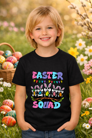 Tricouri pt copii - Tricou copii Paste fericit - tricou unisex din bumbac 100%, colectia Pasti, cu iepurasi Easter bunny pentru fete sau baieti