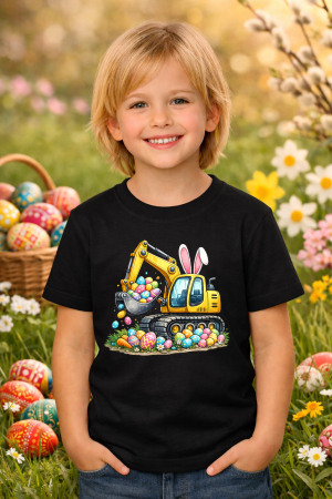 Tricouri pt copii - Tricou copii Paste fericit - tricou unisex din bumbac 100%, colectia Pasti, cu iepurasi Easter bunny pentru fete sau baieti