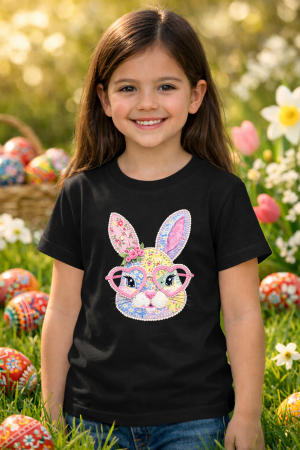 Tricouri pt copii - Tricou copii Paste fericit - tricou unisex din bumbac 100%, colectia Pasti, cu iepurasi Easter bunny pentru fete sau baieti