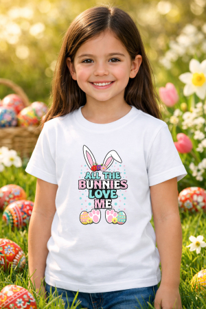 Tricouri pt copii - Tricou copii Paste fericit - tricou unisex din bumbac 100%, colectia Pasti, cu iepurasi Easter bunny pentru fete sau baieti
