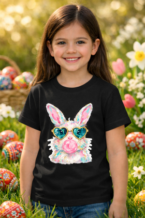 Tricouri pt copii - Tricou copii Paste fericit - tricou unisex din bumbac 100%, colectia Pasti, cu iepurasi Easter bunny pentru fete sau baieti