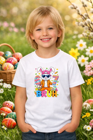 Tricouri pt copii - Tricou copii Paste fericit - tricou unisex din bumbac 100%, colectia Pasti, cu iepurasi Easter bunny pentru fete sau baieti