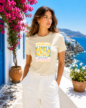 Vacanta - Tricou dama cambrat de vara din bumbac 100% pentru vacanta, concediu si tinute casual