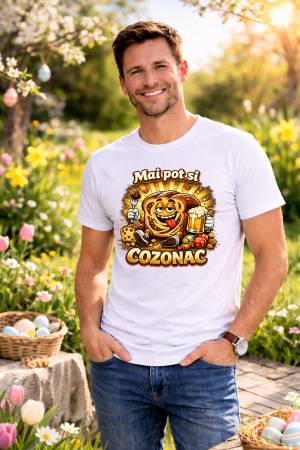 Tricouri adulti - Tricou Paste Fericit Unisex 100% Bumbac - Tricou Easter cu Iepuras Bunny, Colectia Pasti Familie