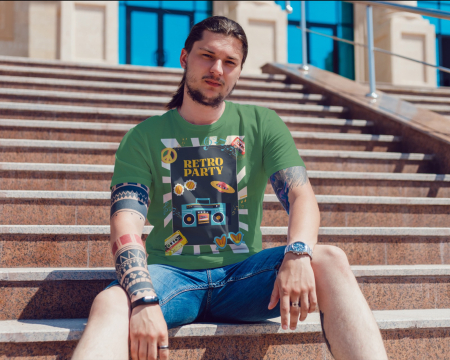 Pentru barbati - Tricou personalizat premium 100% bumbac Retro Vibes