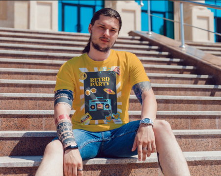 Pentru barbati - Tricou personalizat premium 100% bumbac Retro Vibes