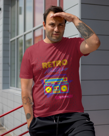 Pentru barbati - Tricou personalizat premium 100% bumbac Retro Vibes