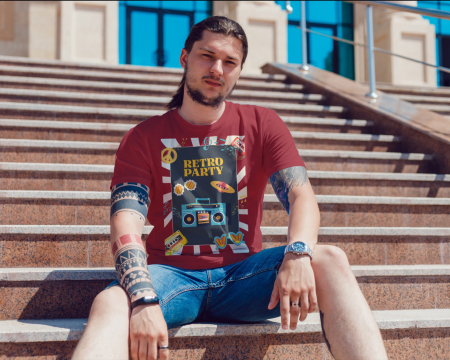 Pentru barbati - Tricou personalizat premium 100% bumbac Retro Vibes