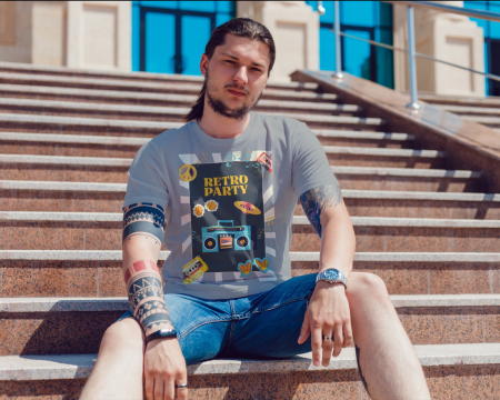 Pentru barbati - Tricou personalizat premium 100% bumbac Retro Vibes