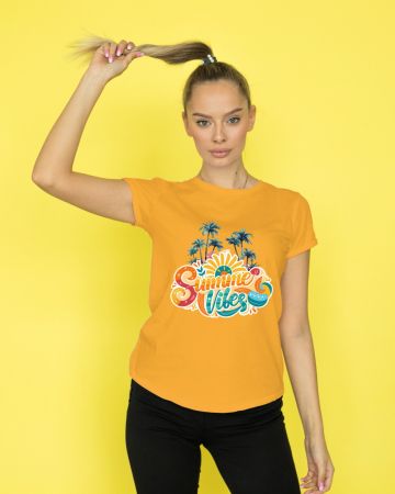 Pentru femei - Tricou personalizat premium 100% bumbac Summer Vibes