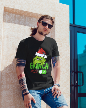 Tricouri barbati - Tricou unisex 100% bumbac Colectia Grinch Christmas, sarbatori de Craciun