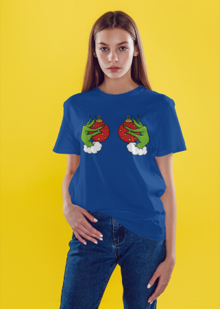 Tricouri dama - Tricou unisex 100% bumbac Colectia Grinch Christmas, sarbatori de Craciun