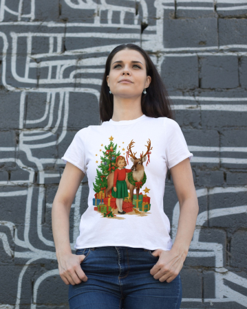 Tricouri dama - Tricou unisex 100% bumbac Colectia Christmas, sarbatori de Craciun