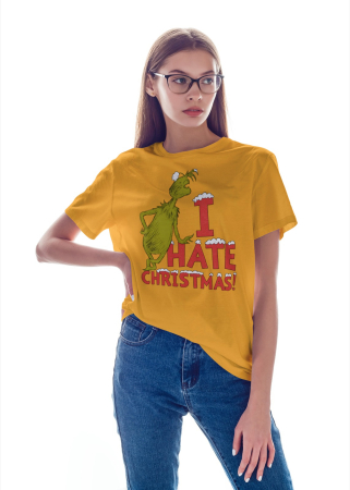 Tricouri dama - Tricou unisex 100% bumbac Grinch Colectia Christmas, sarbatori de Craciun
