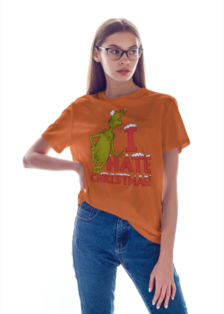 Tricouri dama - Tricou unisex 100% bumbac Grinch Colectia Christmas, sarbatori de Craciun