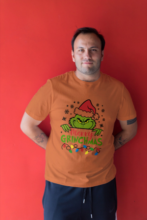 Tricouri barbati - Tricou unisex 100% bumbac Colectia Grinch Christmas, sarbatori de Craciun