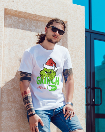 Tricouri barbati - Tricou unisex 100% bumbac Colectia Grinch Christmas, sarbatori de Craciun