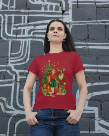 Tricouri dama - Tricou unisex 100% bumbac Colectia Christmas, sarbatori de Craciun