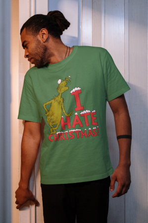 Tricouri barbati - Tricou unisex 100% bumbac Colectia Grinch Christmas, sarbatori de Craciun