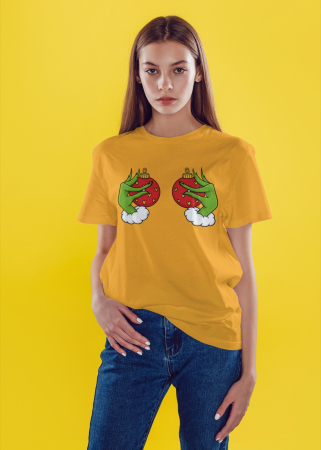 Tricouri dama - Tricou unisex 100% bumbac Colectia Grinch Christmas, sarbatori de Craciun