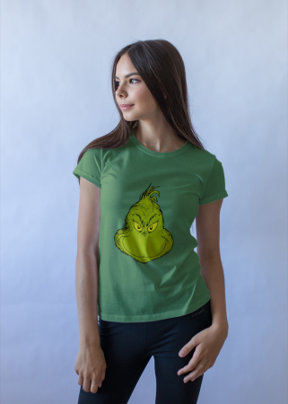 Tricouri dama - Tricou unisex 100% bumbac Colectia Christmas, Grinch sarbatori de Craciun