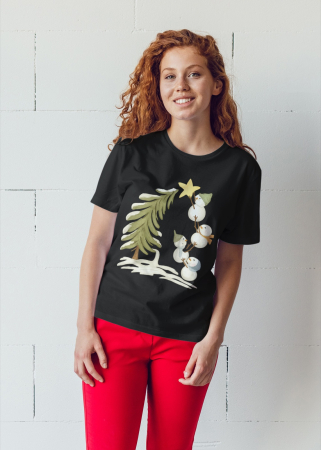 Tricouri dama - Tricou unisex 100% bumbac Colectia Christmas, sarbatori de Craciun