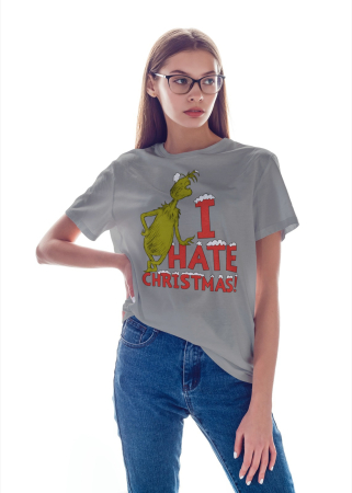 Tricouri dama - Tricou unisex 100% bumbac Grinch Colectia Christmas, sarbatori de Craciun