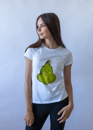 Tricouri dama - Tricou unisex 100% bumbac Colectia Christmas, Grinch sarbatori de Craciun