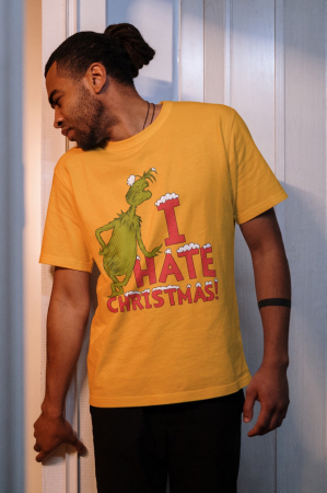 Tricouri barbati - Tricou unisex 100% bumbac Colectia Grinch Christmas, sarbatori de Craciun