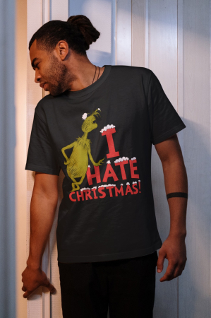 Tricouri barbati - Tricou unisex 100% bumbac Colectia Grinch Christmas, sarbatori de Craciun