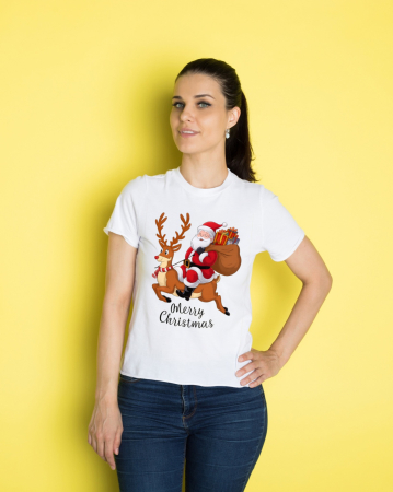 Tricouri dama - Tricou unisex 100% bumbac Colectia Christmas, sarbatori de Craciun