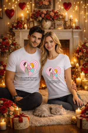 Tricouri unisex - Tricou unisex 100% Bumbac personalizat Colectia Valentine’s Day, Dragobete, cadou cupluri
