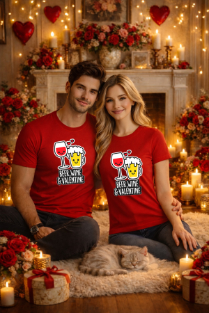 Valentine's Day - Tricou unisex 100% Bumbac personalizat Colectia Valentine’s Day, Dragobete, cadou cupluri