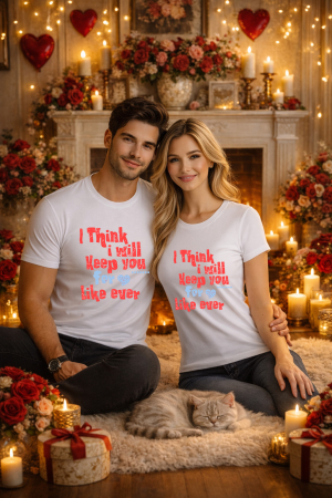 Tricouri unisex - Tricou unisex 100% Bumbac personalizat Colectia Valentine’s Day, Dragobete, cadou cupluri