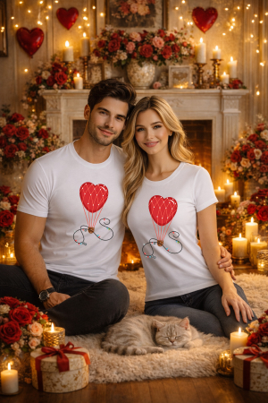Valentine's Day - Tricou unisex 100% Bumbac personalizat Colectia Valentine’s Day, Dragobete, cadou cupluri