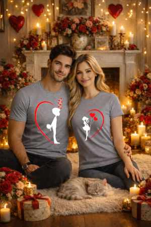 Tricouri unisex - Tricou unisex 100% Bumbac personalizat Colectia Valentine’s Day, Dragobete, cadou cupluri