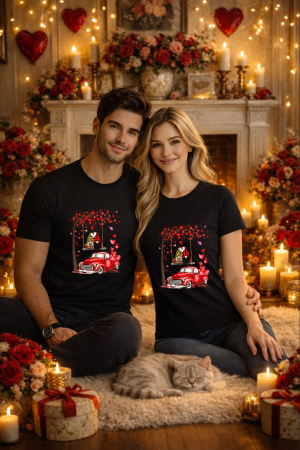 Valentine's Day - Tricou unisex 100% Bumbac personalizat Colectia Valentine’s Day, Dragobete, cadou cupluri