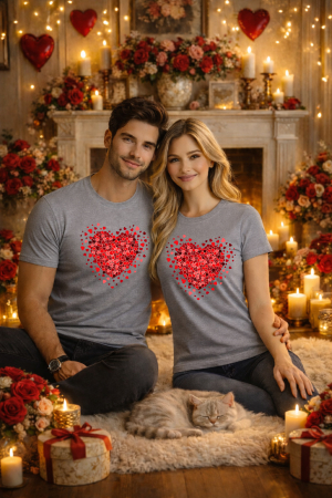 Tricouri unisex - Tricou unisex 100% Bumbac personalizat Colectia Valentine’s Day, Dragobete, cadou cupluri