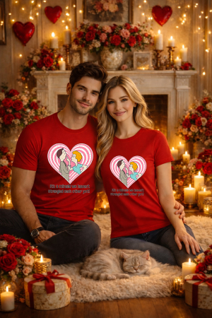 Tricouri unisex - Tricou unisex 100% Bumbac personalizat Colectia Valentine’s Day, Dragobete, cadou cupluri
