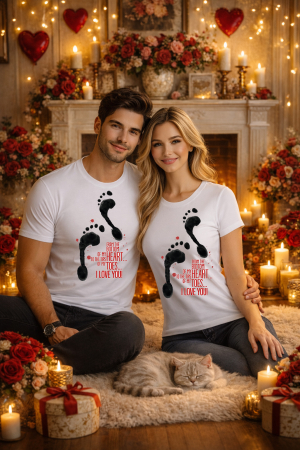 Tricouri unisex - Tricou unisex 100% Bumbac personalizat Colectia Valentine’s Day, Dragobete, cadou cupluri