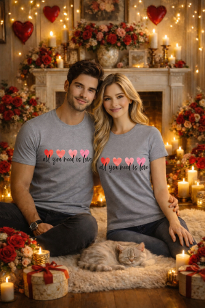Valentine's Day - Tricou unisex 100% Bumbac personalizat Colectia Valentine’s Day, Dragobete, cadou cupluri