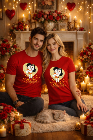 Tricouri unisex - Tricou unisex 100% Bumbac personalizat Colectia Valentine’s Day, Dragobete, cadou cupluri