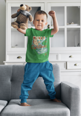 Colectia de Craciun - Tricou 100% bumbac unisex pentru copii Colectia Craciun – Modele pentru Baieti si Fete cu Grinch, Christmas si Personaje de Sarbatori