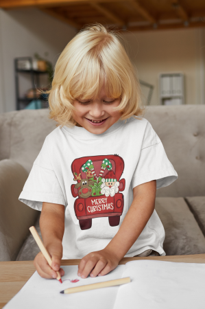 Colectia de Craciun - Tricou 100% bumbac unisex pentru copii Colectia Craciun – Modele pentru Baieti si Fete cu Grinch, Christmas si Personaje de Sarbatori
